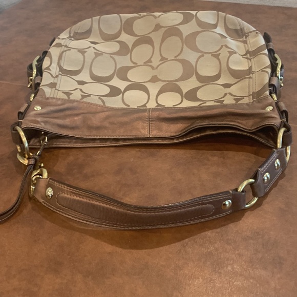 Coach monogram sachel hobo shoulder handbag - Picture 4 of 12